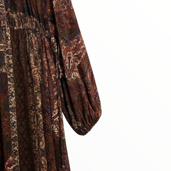 ZARA | Brown | PRINTED MIDI DRESS - Picture 4 of 15